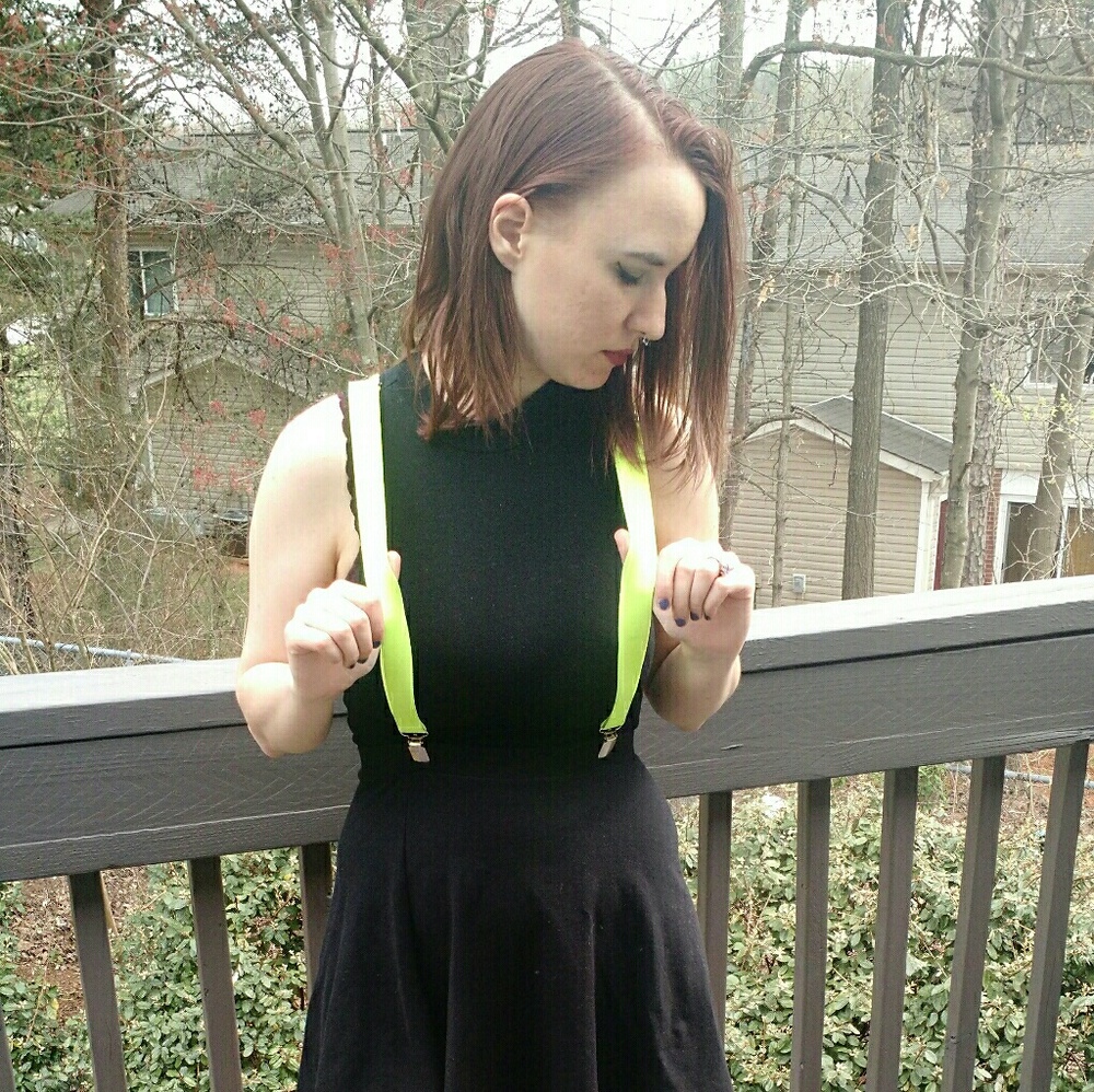 Neon Green Suspenders